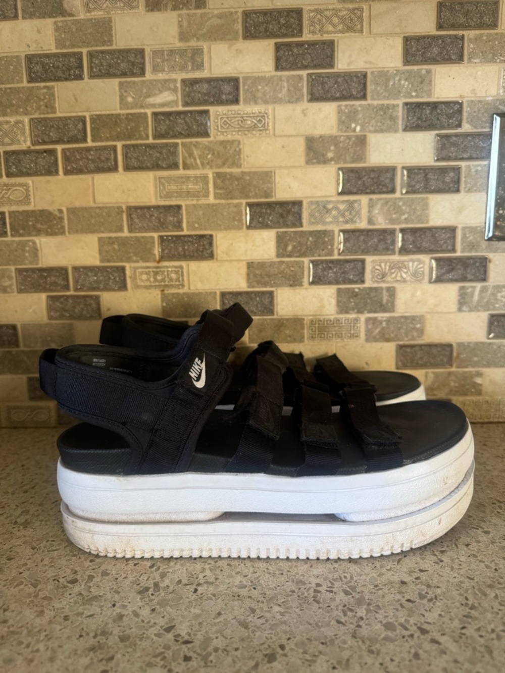 Nike Black Platform Sandals